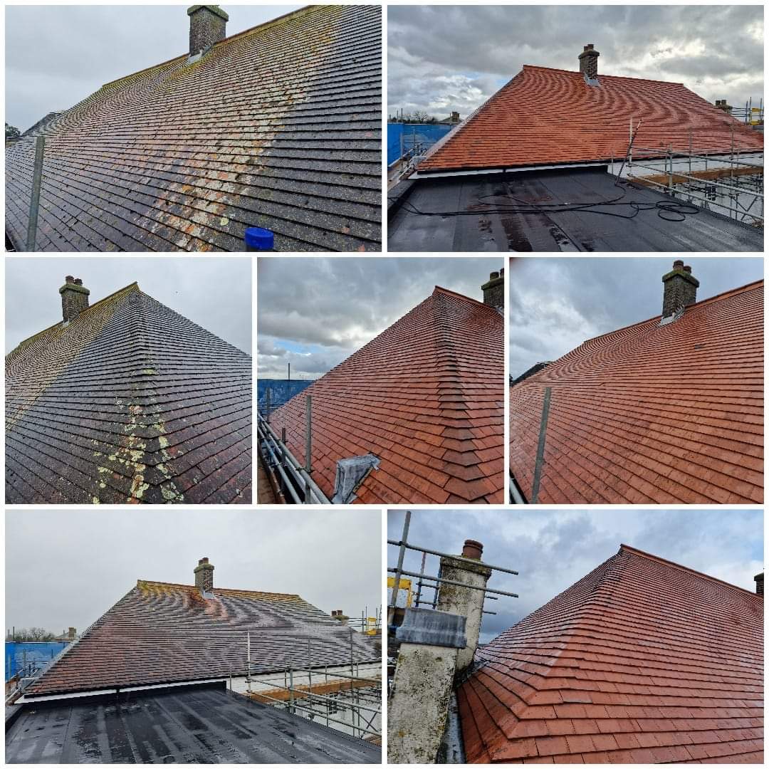 Petersfield Post Office roof clean before and after